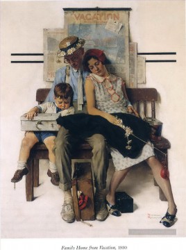 Norman Rockwell Painting - family home from vacation Norman Rockwell